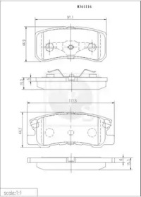 Комплект тормозных колодок (NPS: M361I16)