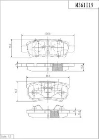 Комплект тормозных колодок (NPS: M361I19)