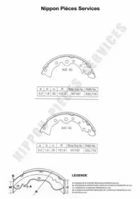 Комлект тормозных накладок (NPS: N350N04)