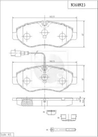 Комплект тормозных колодок (NPS: N360N23)