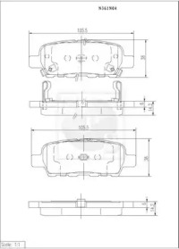 Комплект тормозных колодок (NPS: N361N04)