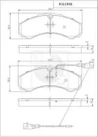 Комплект тормозных колодок (NPS: N361N08)