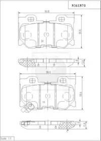 Комплект тормозных колодок (NPS: N361N70)