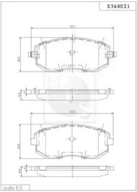 Комплект тормозных колодок (NPS: S360U21)