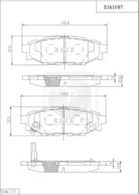 Комплект тормозных колодок (NPS: S361U07)