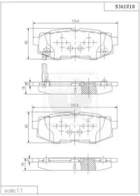 Комплект тормозных колодок (NPS: S361U10)