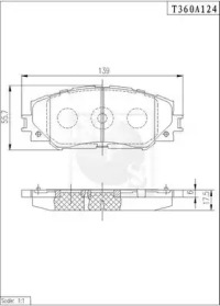 Комплект тормозных колодок (NPS: T360A124)