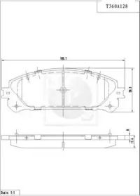 Комплект тормозных колодок (NPS: T360A128)