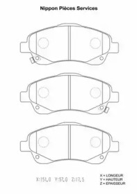 Комплект тормозных колодок (NPS: T360A20)