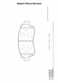 Комплект тормозных колодок (NPS: T360A60)