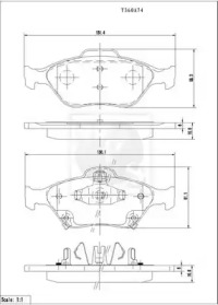 Комплект тормозных колодок (NPS: T360A74)