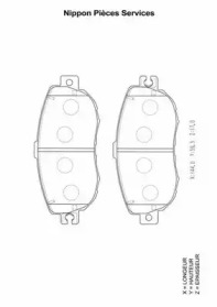 Комплект тормозных колодок (NPS: T360A91)