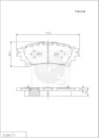 Комплект тормозных колодок (NPS: T361A38)