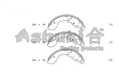 Комлект тормозных накладок (ASHUKI: 1050-0208)