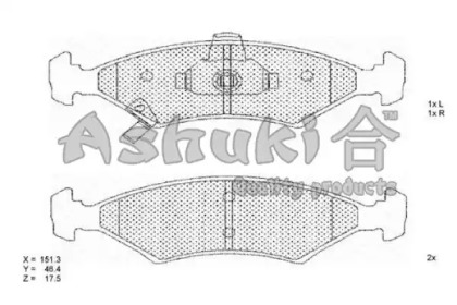 Комплект тормозных колодок (ASHUKI: 1080-1030)