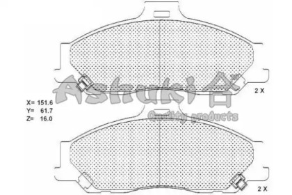 Комплект тормозных колодок (ASHUKI: 1080-3503)