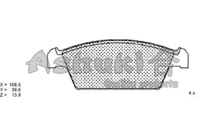 Комплект тормозных колодок (ASHUKI: 1080-5108)