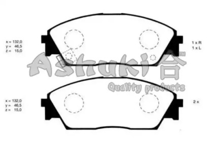 Комплект тормозных колодок (ASHUKI: H025-08)