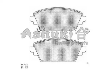 Комплект тормозных колодок (ASHUKI: H026-09)