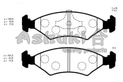 Комплект тормозных колодок (ASHUKI: M041-11)