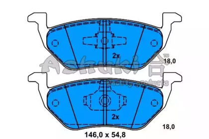 Комплект тормозных колодок (ASHUKI: M075-40)