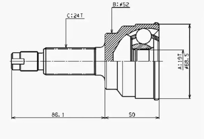 Шарнирный комплект (ASHUKI: MA-340I)