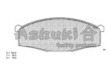 Комплект тормозных колодок (ASHUKI: N009-14)