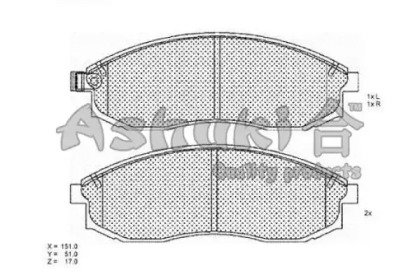 Комплект тормозных колодок (ASHUKI: N009-64)