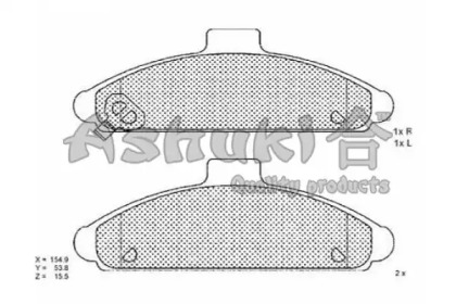 Комплект тормозных колодок (ASHUKI: Y029-15)