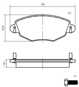 Комплект тормозных колодок (VEMA: K414500)