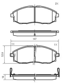 Комплект тормозных колодок (VEMA: K424700)