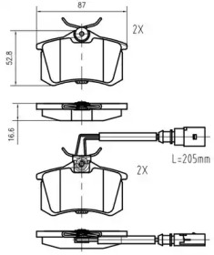 Комплект тормозных колодок (VEMA: K601100)