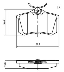 Комплект тормозных колодок (VEMA: K601101)