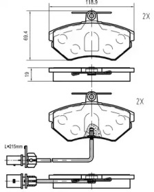 Комплект тормозных колодок (VEMA: K606302)