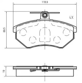 Комплект тормозных колодок (VEMA: K606601)