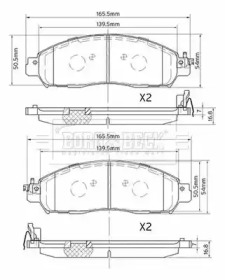 Комплект тормозных колодок (BORG & BECK: BBP2569)