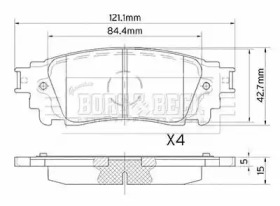 Комплект тормозных колодок (BORG & BECK: BBP2559)