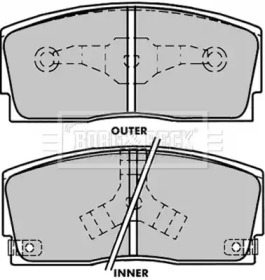 Комплект тормозных колодок (BORG & BECK: BBP1241)