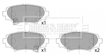 Комплект тормозных колодок (BORG & BECK: BBP2458)