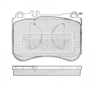 Комплект тормозных колодок (BORG & BECK: BBP2497)