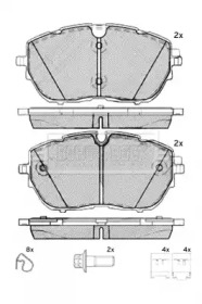 Комплект тормозных колодок (BORG & BECK: BBP2546)