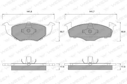 Комплект тормозных колодок (WEEN: 151-1143)