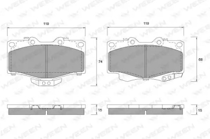 Комплект тормозных колодок (WEEN: 151-1145)