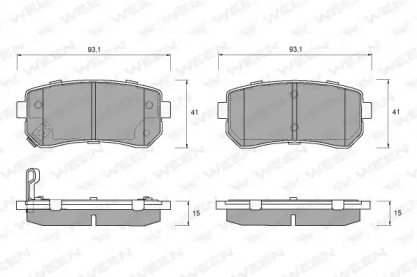 Комплект тормозных колодок (WEEN: 151-1188)