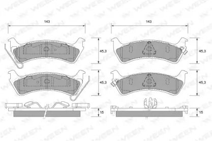 Комплект тормозных колодок (WEEN: 151-1487)