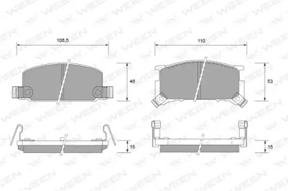 Комплект тормозных колодок (WEEN: 151-1496)