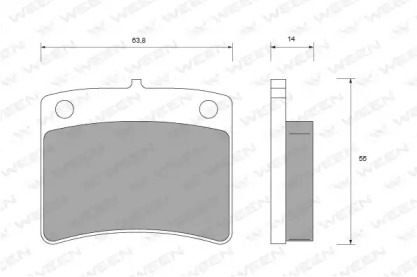 Комплект тормозных колодок (WEEN: 151-1564)