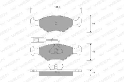 Комплект тормозных колодок (WEEN: 151-1804)