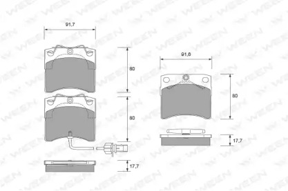 Комплект тормозных колодок (WEEN: 151-1820)