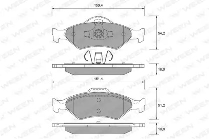 Комплект тормозных колодок (WEEN: 151-1852)